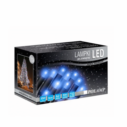 LED jõulutuled 10m 100LED sinine vilkuv jätkatav sise||