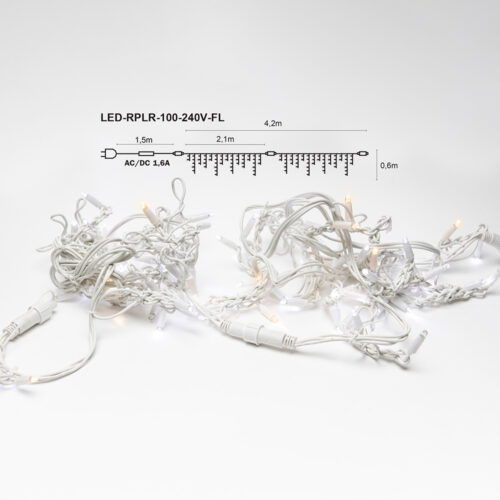 Jääpurikakujuline Sädelev LED kardin 100LED 4,2x0,6m KULDNE/VALGE Artus Pro