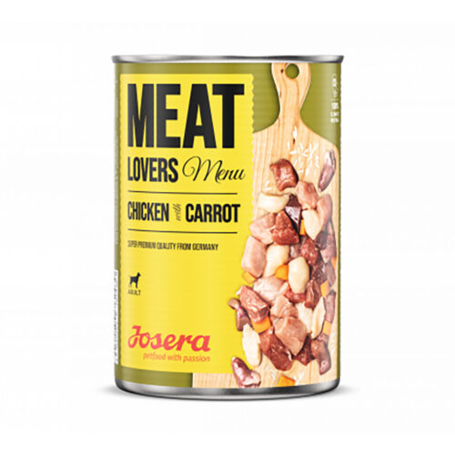 4032254762430 1 Konservi JOSERA suniem Meat Lovers Menu Chicken with Carrot 400 g