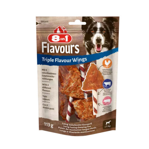 4048422144663 1 8in1 karums suniem sparns ar vistas fileju Triple Flavour Wings 113 g N6
