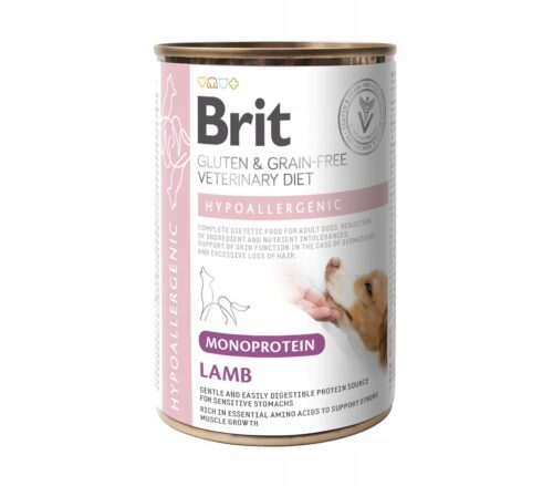 Brit Veterinary Diet Hypoallergenic Monoprotein Lamb konserv koerale 400g 5 8595602574216 1