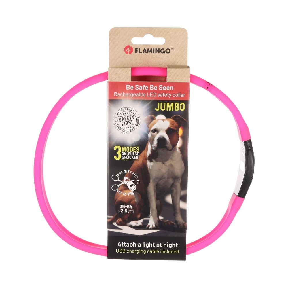 5400585125573 2 FLMG drosibas kakla siksna VISIO LIGHT JUMBO silikona ar LED sarta 33 64 cm x 25 mm 519766